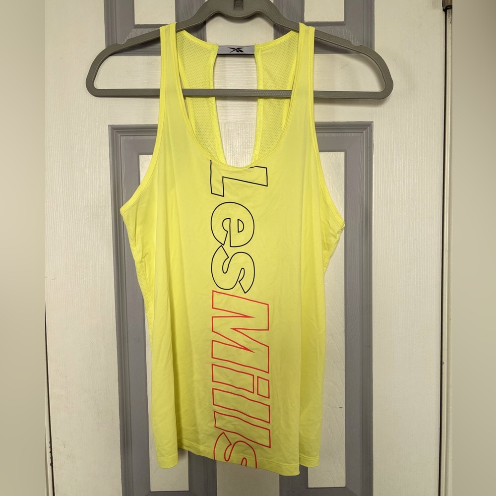 Reebok, Les Mills, Activehill Technology, Yellow Tank Top, Workout Top